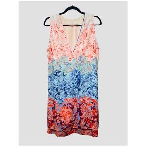 H&M | ABSTRACT FLORAL TIERED REVERSIBLE SHIFT DRESS